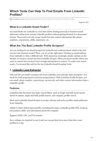 Which Tools Can Help To Find Emails From LinkedIn Profiles