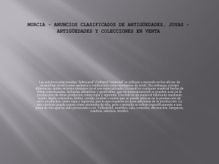 Murcia - anuncios clasificados de antigüedades, joyas - antigüedades y coleccio