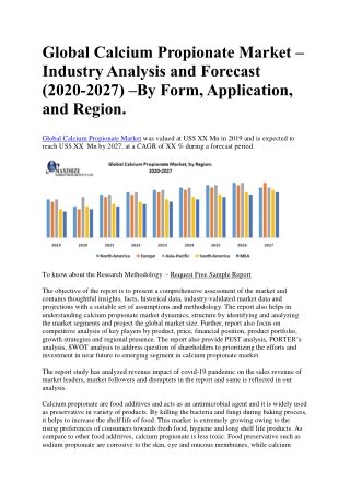 Global Calcium Propionate Market