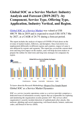 Global SOC as a Service Market