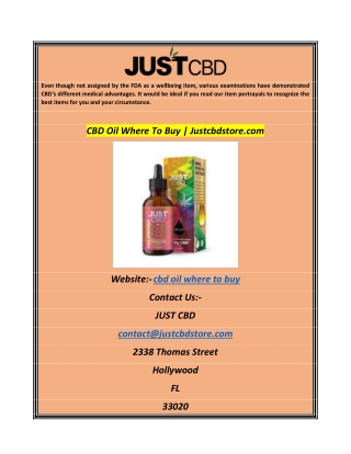 CBD Oil Where To Buy  Justcbdstore.com