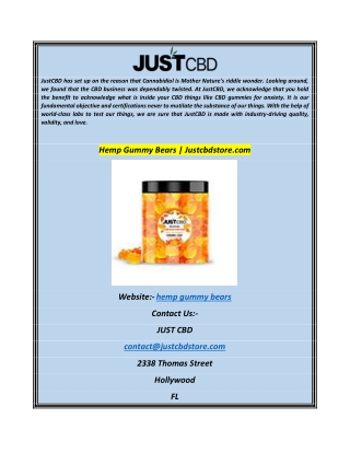 Hemp Gummy Bears Justcbdstore.com