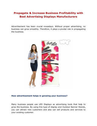 Propagate & Increase Business Profitability with Best Advertising Displays