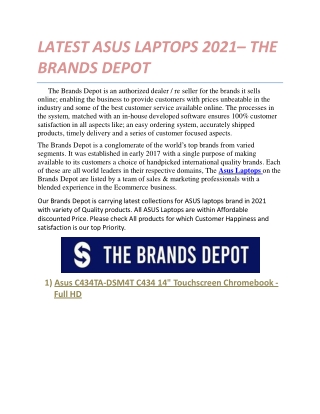 Latest ASUS LAPTOPS - The Brands Depot
