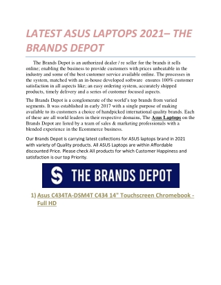 Latest ASUS LAPTOPS - The Brands Depot