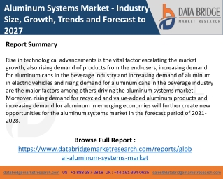 Aluminum Systems Market : Analysis by Product Types, Application, Region and Cou
