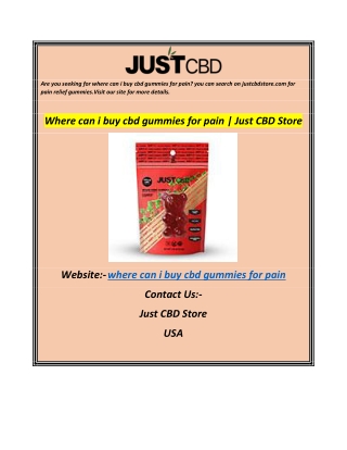 Where can i buy cbd gummies for pain Just CBD Store