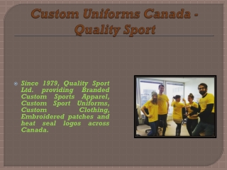 Custom Uniforms Canada - Quality Sport