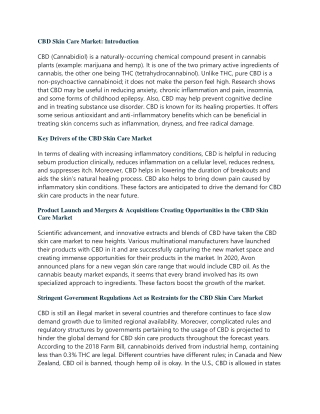 CBD Skin Care Market