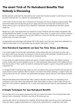 This Week's Top Stories About iaso nutraburst ingredients