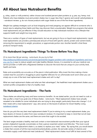 The Anatomy of a Great nutraburst reviews