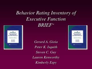 Behavior Rating Inventory of Executive Function BRIEF TM