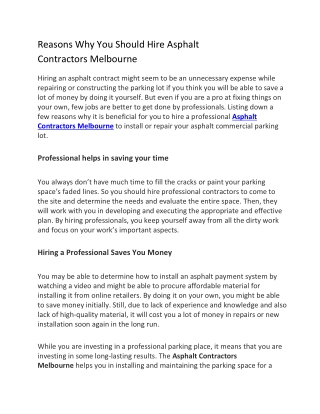 Asphalt Contractors Melbourne