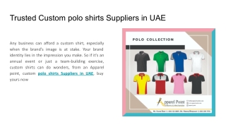 Trusted Custom polo shirts Suppliers in UAE