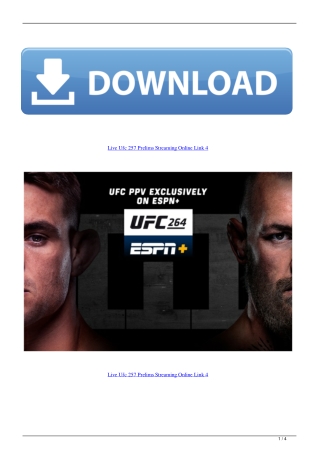 Live Ufc 257 Prelims Streaming Online Link 4