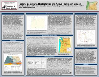 Historic Seismicity, Neotectonics and Active Faulting in Oregon