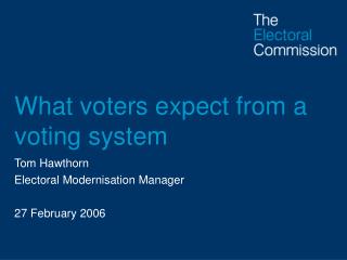 What voters expect from a voting system