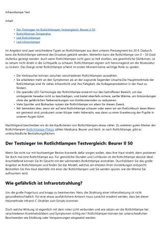 Gerüchteküche am brodeln über Infrarotlichtlampe Kaufen  Jetzt informieren 2020