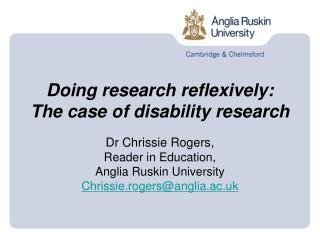 Doing research reflexively: The case of disability research
