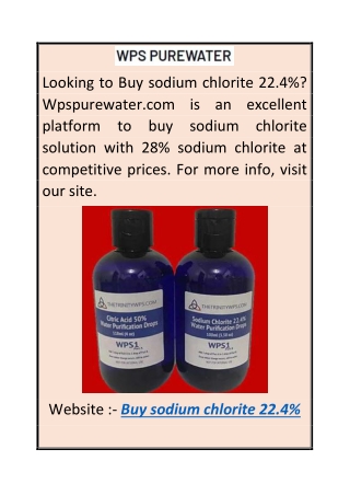 Buy Sodium Chlorite 22.4  Wpspurewater.com