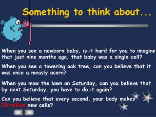 When you see a newborn baby, is it hard for you to imagine that just nine months ago, that baby was a single cell?