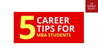 MBA Career Tips - 5 Career Tips for MBA Students