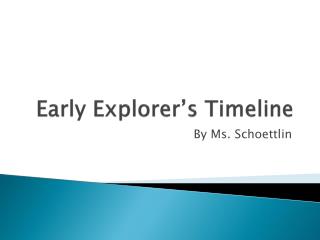 Early Explorer’s Timeline