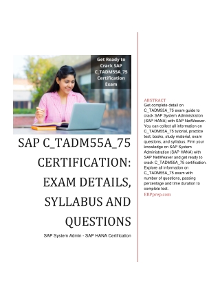 SAP System Administration (SAP HANA) with SAP NetWeaver - C_TADM55A_75