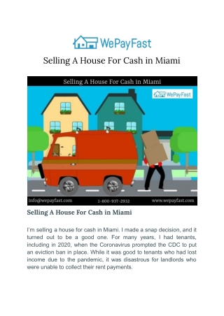 Selling A House For Cash in Miami