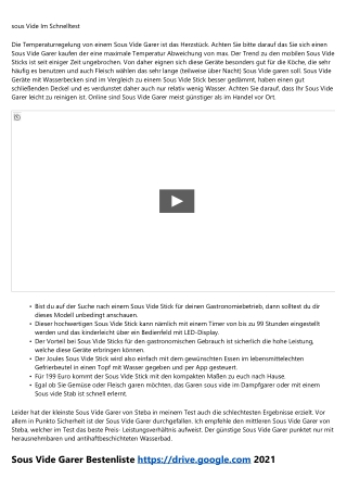 Unbedingt lesen vor dem Kauf -  Cookmania Sous Vide - Neu