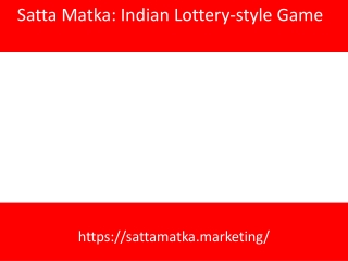 Satta Matka Indian Lottery-style Game