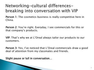 Networking-cultural differences-breaking into conversation with VIP