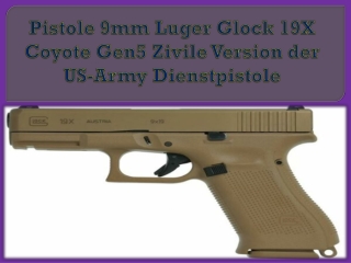 Pistole 9mm Luger Glock 19X Coyote Gen5 Zivile Version der US-Army Dienstpistole
