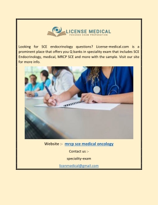 Mrcp SCE Medical Oncology | License-medical.com