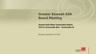 Greater Kaweah GSA Board Meeting