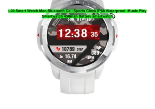 Review top buy L20 Smart Watch Men Bluetooth Call Sports Clock IP68 Waterproof  Music Play Smartwatch 450mah Battery sma