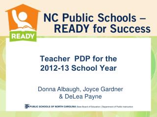 Teacher PDP for the 2012-13 School Year