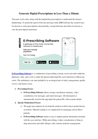 Generate Digital Prescriptions in Less Than A minute
