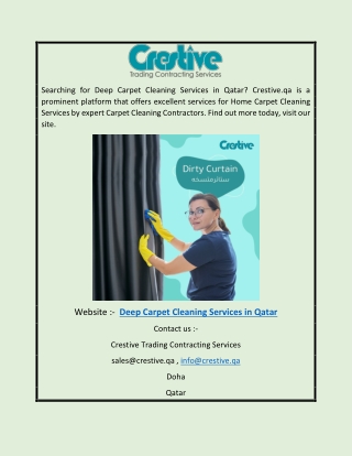 Deep Carpet Cleaning Services in Qatar | Crestive.qa