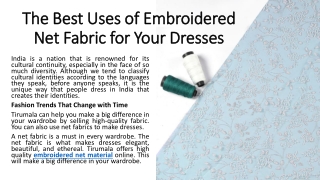 The Best Uses of Embroidered Net Fabric for