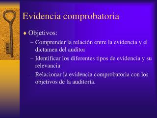 Evidencia comprobatoria