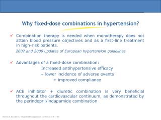 Why fixed-dose combinations in hypertension ?