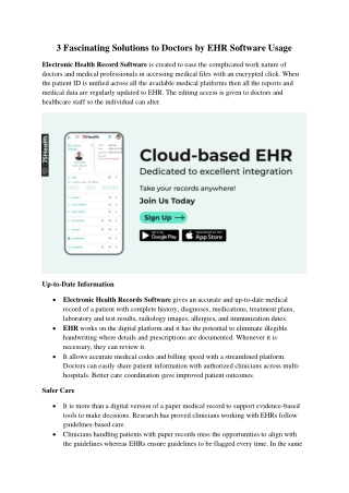 3 Fascinating Solutions to Doctors by EHR Software Usage