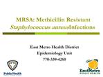 MRSA: Methicillin Resistant Staphylococcus aureus Infections