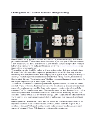 Rethink Your IT Hardware Maintenance & Support Strategy