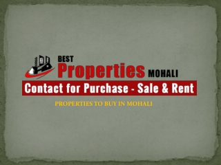 BEST PROPERTIES MOHALI ppt