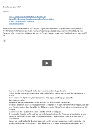Schlüssel zum Erfolg gefunden - Entsaften Mit Dampfentsafter     Mehr lesen