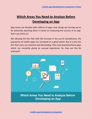 Which Areas You Need to Analyze Before Developing an App