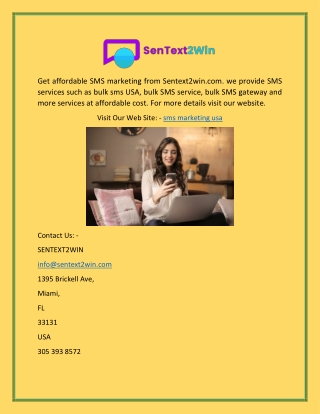 sms marketing usa | Sentext2win.com