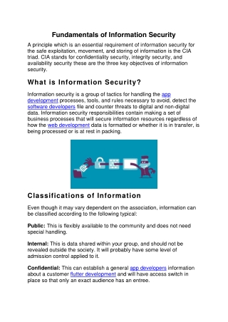 Fundamentals of Information Security